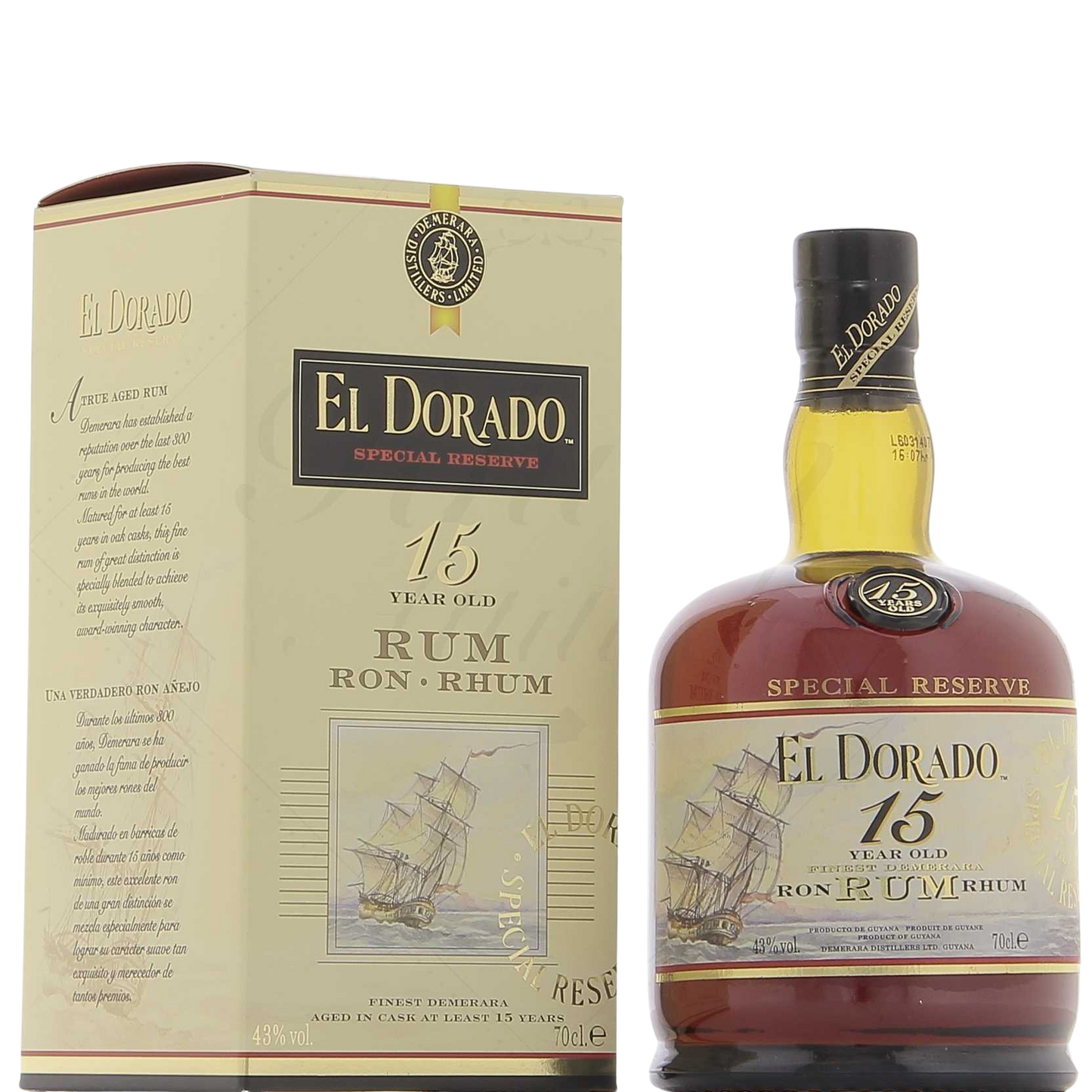 El Dorado 15 ans 43°, 70cl