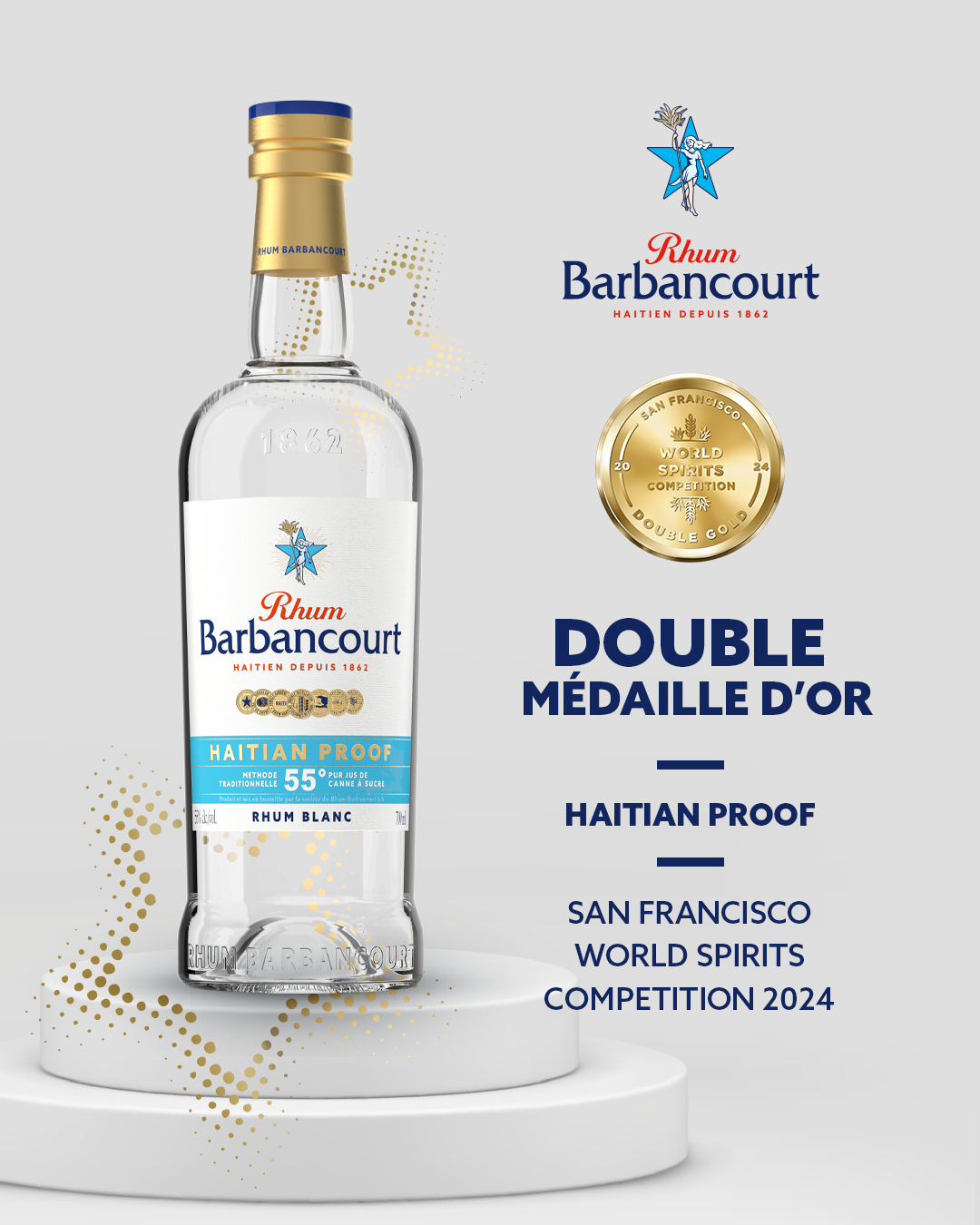 Barbancourt Blanc Haitian Proof 55°, 70cl *** Double Médaille d'or SFWSC 2024 *** Best 2025 Forbes