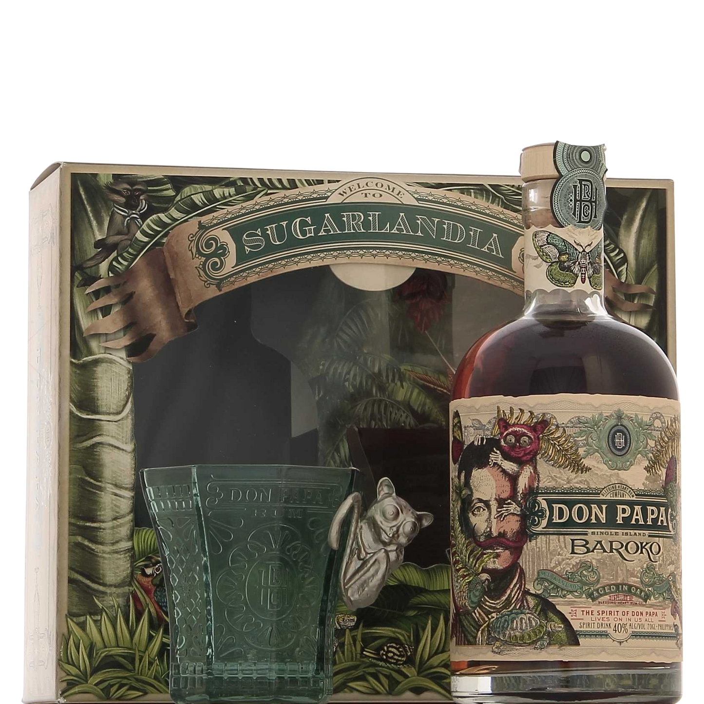 Don Papa Baroko coffret 1 verre Sugarlandia 40°, 70cl