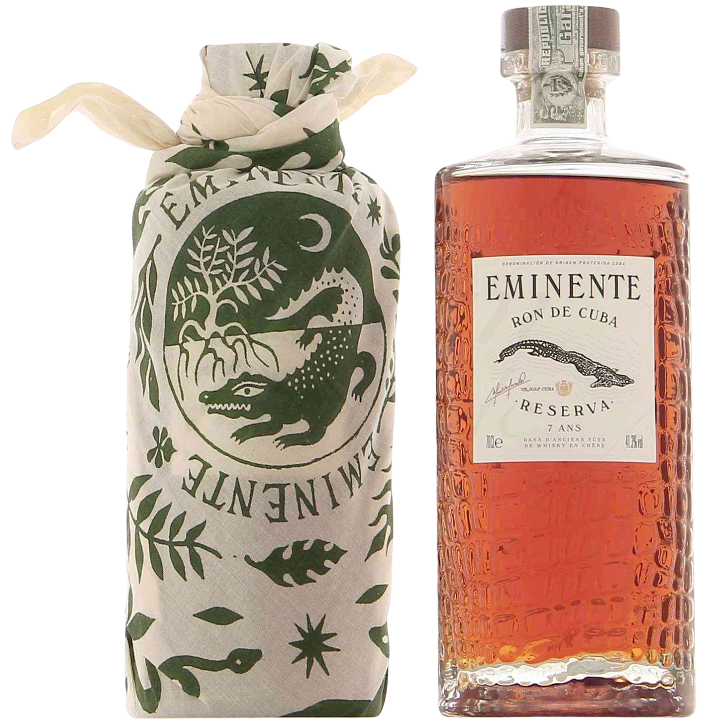 Eminente Reserva 7 ans 41,3° avec un foulard vert, 70cl ** Coup de Coeur