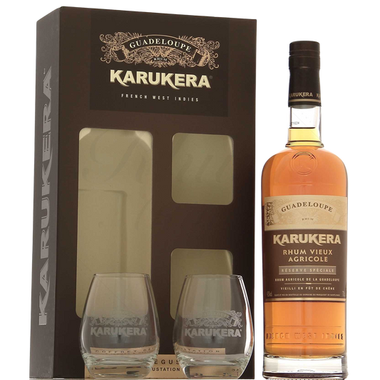 Karukera Rhum Vieux Réserve Spéciale en coffret 2 verres 42°, 70cl