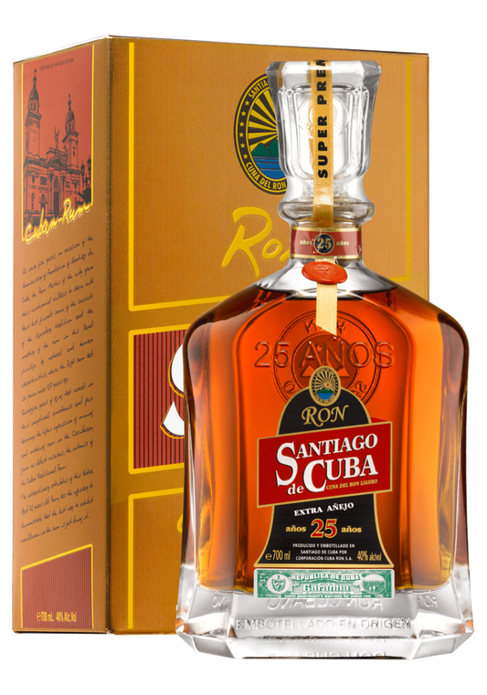 Santiago de Cuba Extra Anejo 25 ans , 40°, 70cl