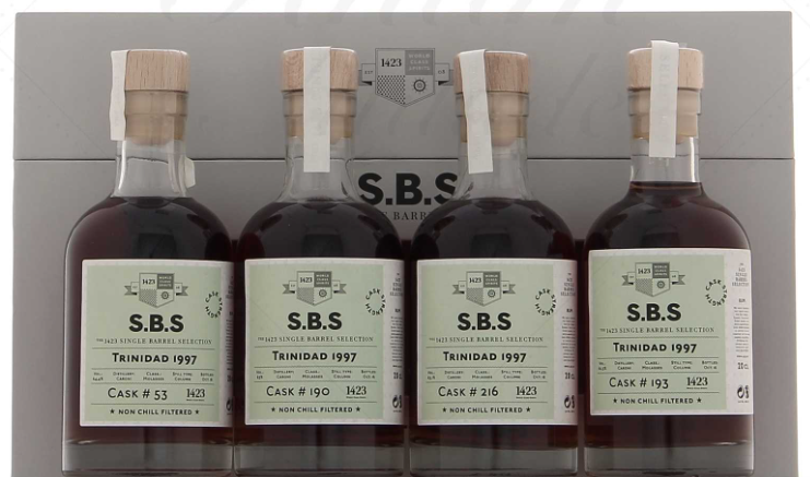 1423 SBS Trinidad Caroni 1997 Cask Strength – coffret 4 fûts, 63,3°