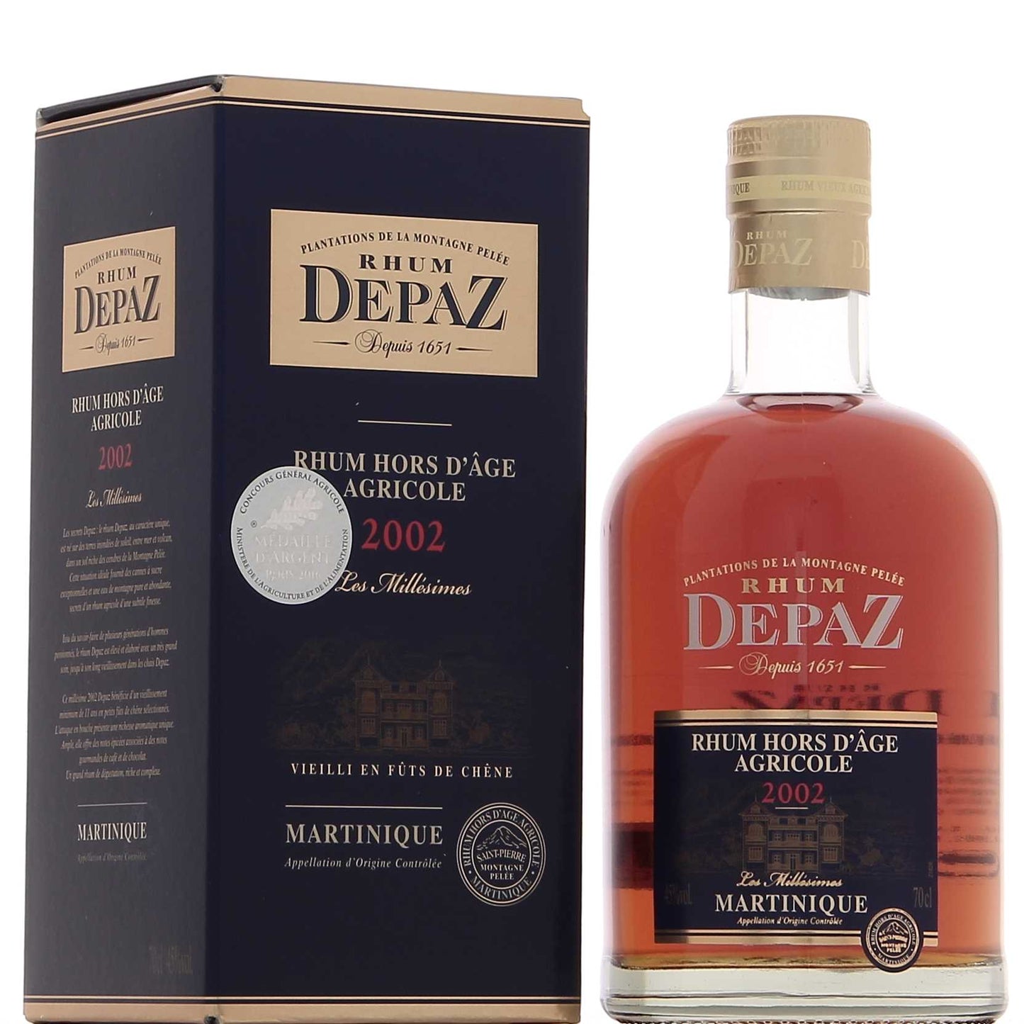 Depaz Millésime 2002 45°, 70cl *** Coup de Coeur *** Concours Général Agricole Paris 2016