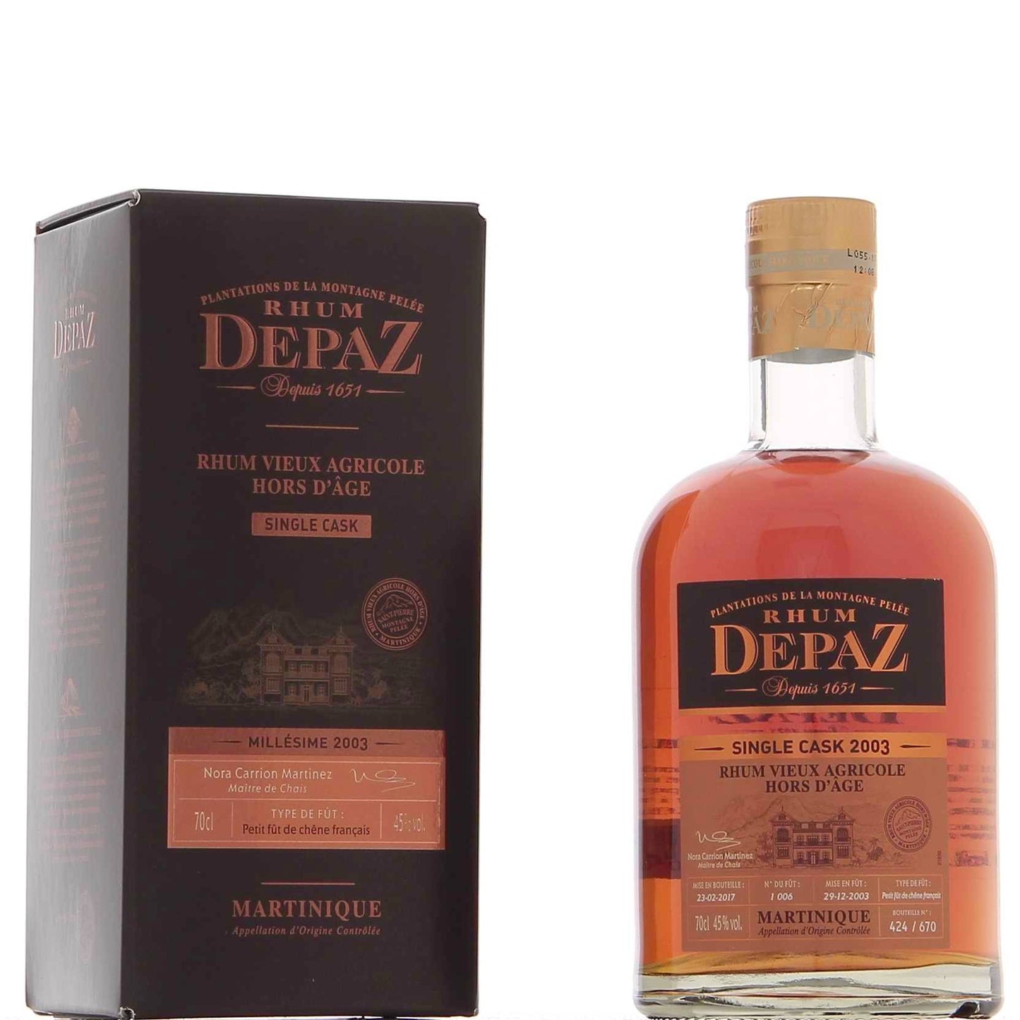 Depaz Single Cask 2003 45°, 70cl