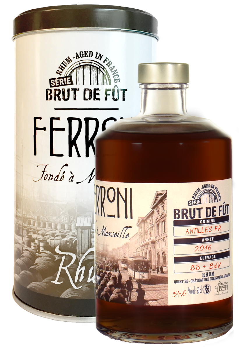 Ferroni Brut de Fût Antilles Françaises 4 Ans 54,6°, 70cl ** Coup de Coeur