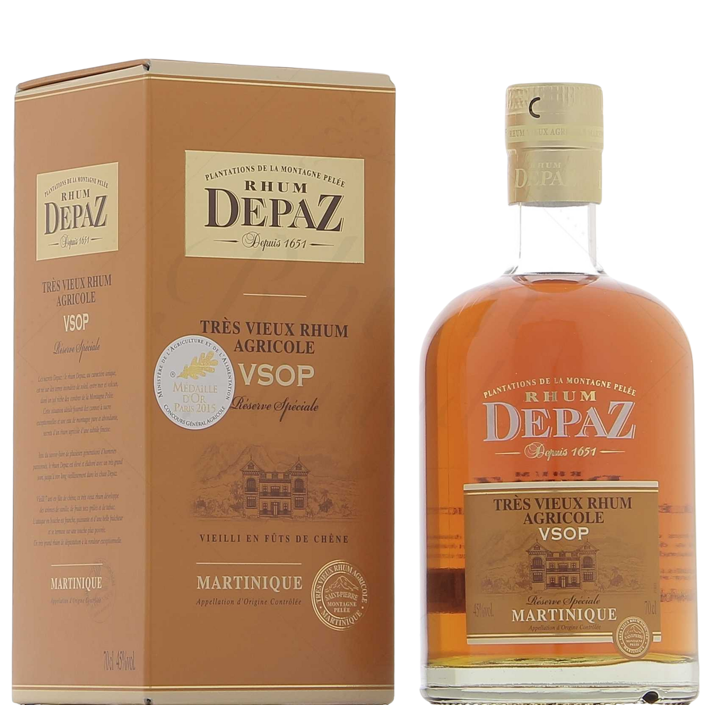 Depaz VSOP Réserve Spéciale 45°, 70cl *** Concours Général Agricole Paris 2009 et 2012.