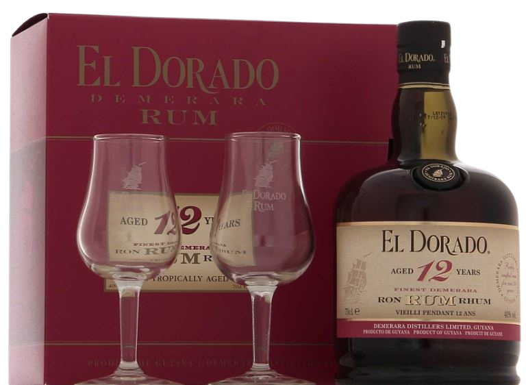 El Dorado 12 ans coffret 2 verres 40°, 70cl ** Coup de Coeur