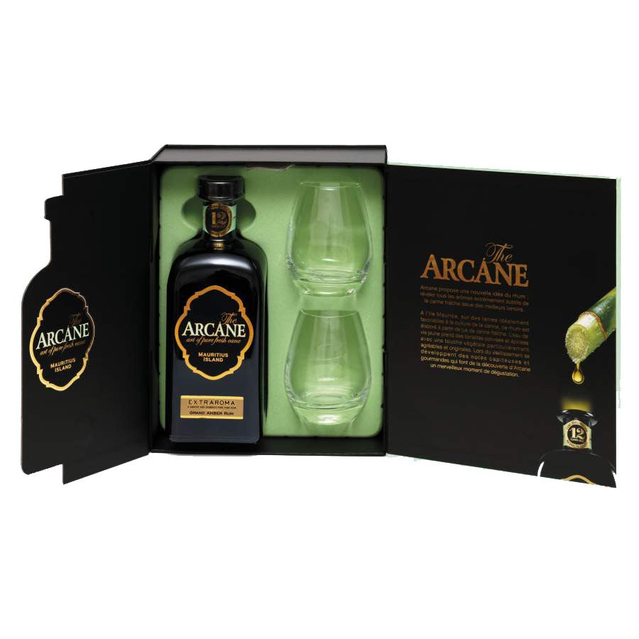 Arcane Extraroma en coffret 2 verres 40°, 70cl