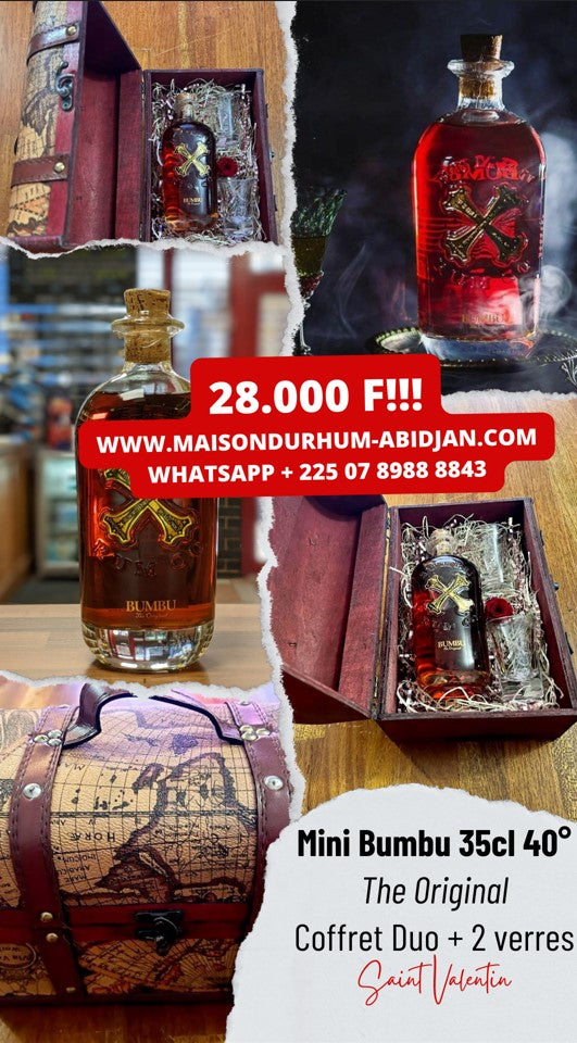 Coffret Saint Valentin | Bumbu The Original 40°, 35cl *** Promo jusqu'au 18/02/2023