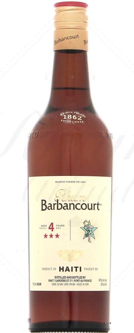 Barbancourt 3 étoiles 4 ans 40° – ancien packaging, 70cl