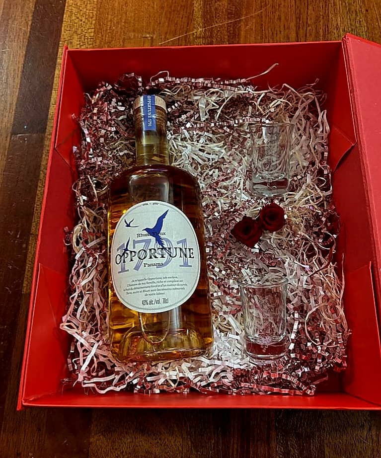 Coffret Saint Valentin | Opportune 1791 Rhum Agricole Ambré 45°, 70cl *** Promo jusqu'au 18/02/2023