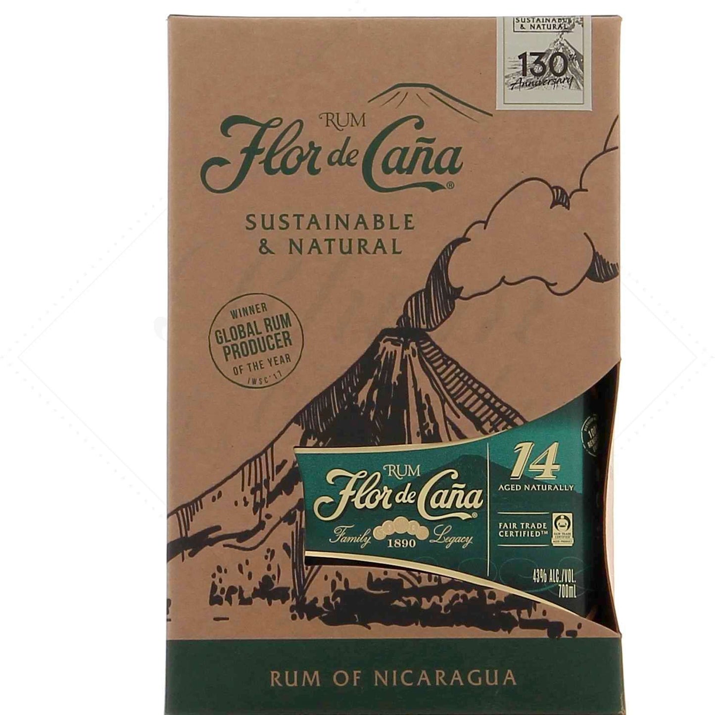 Flor De Cana 14 ans 43°, 70cl